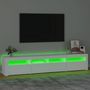 Voir la diapositive 4 : VIDAXL Meuble TV avec lumieres LED Blanc 210x35x40 cm
