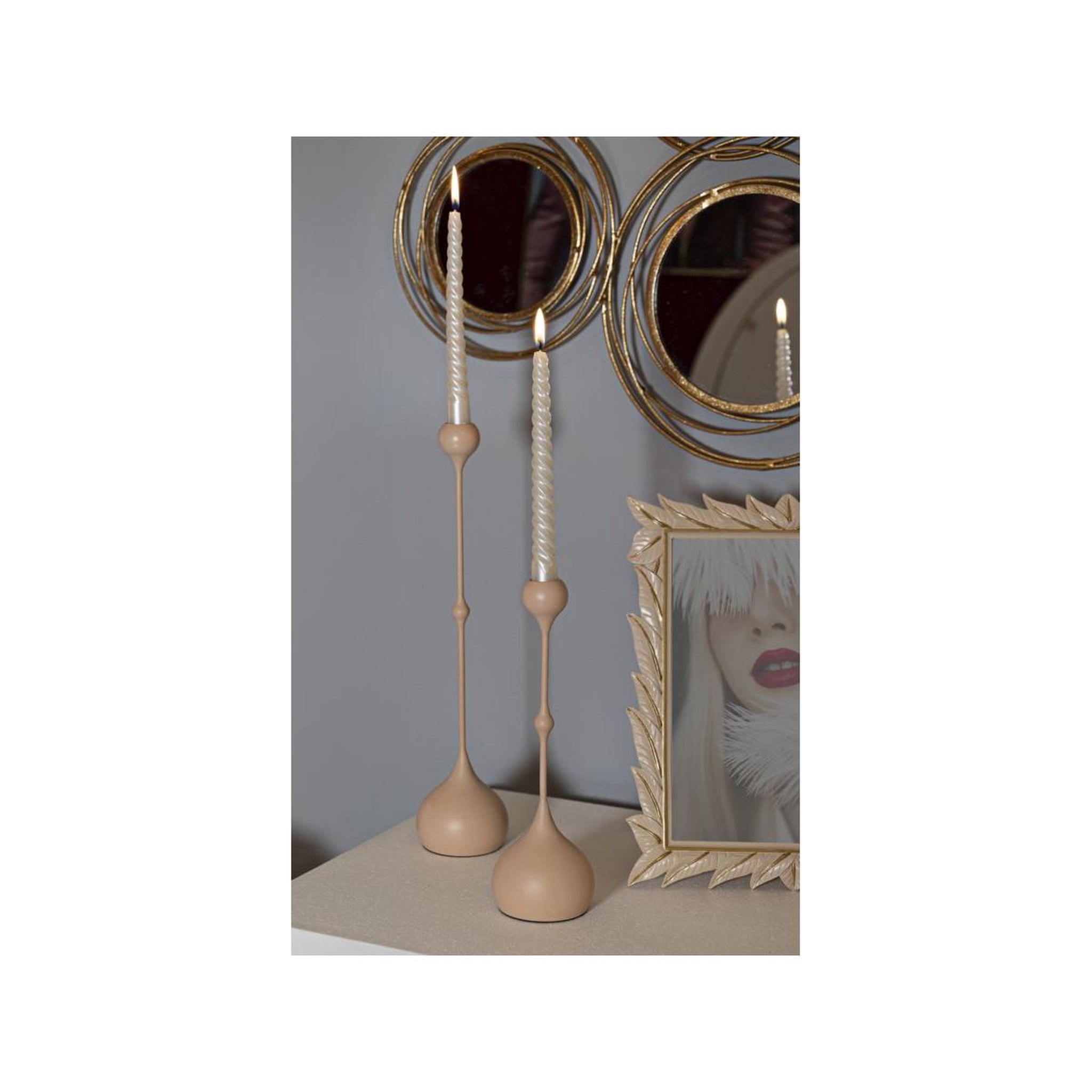 Voir la diapositive 3 : Paris Prix Lot de 2 chandeliers  slimmy  37cm rose