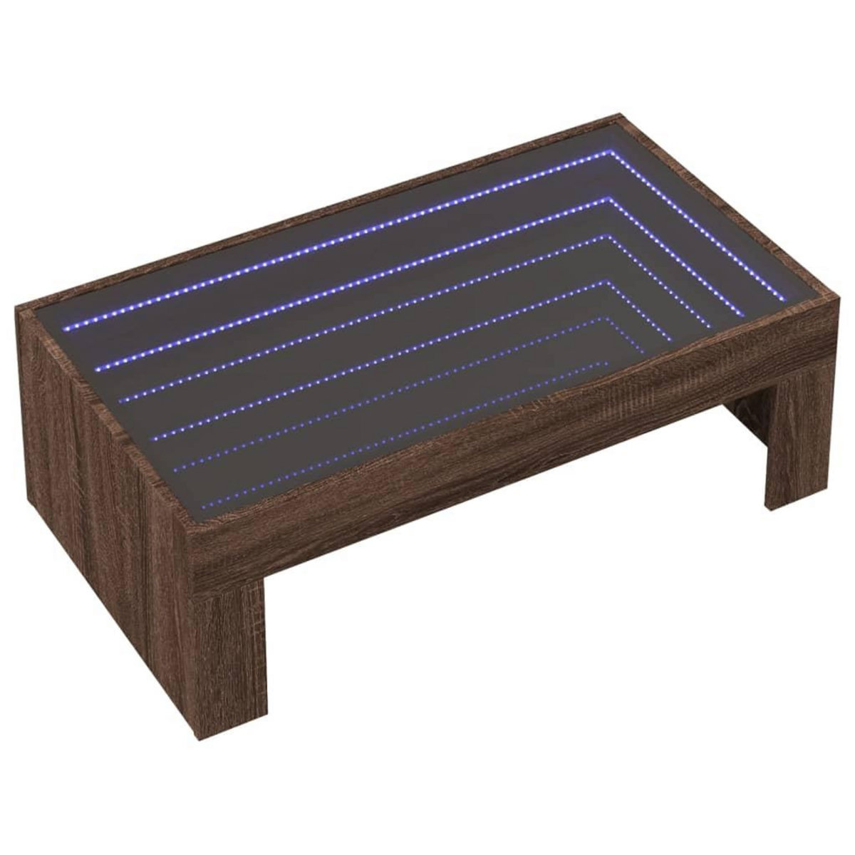VIDAXL Table basse avec LED infini chene marron 90x50x30 cm
