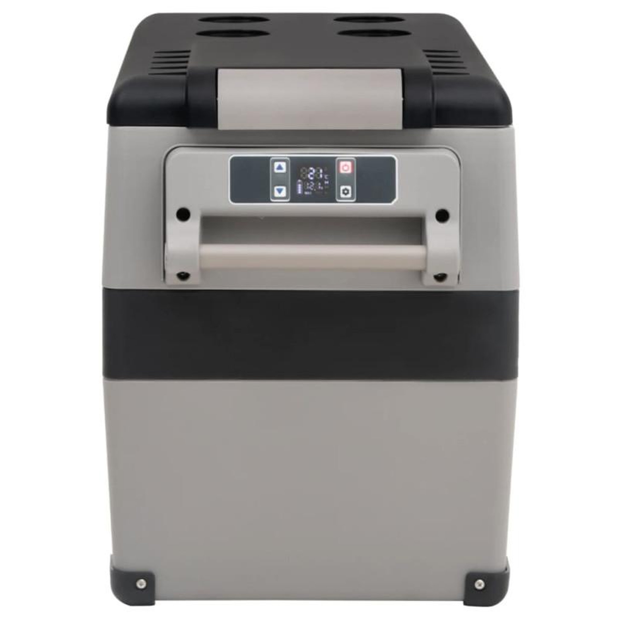 Voir la diapositive 5 : VIDAXL Glacière avec poignée et adaptateur noir et gris 55 L PP et PE