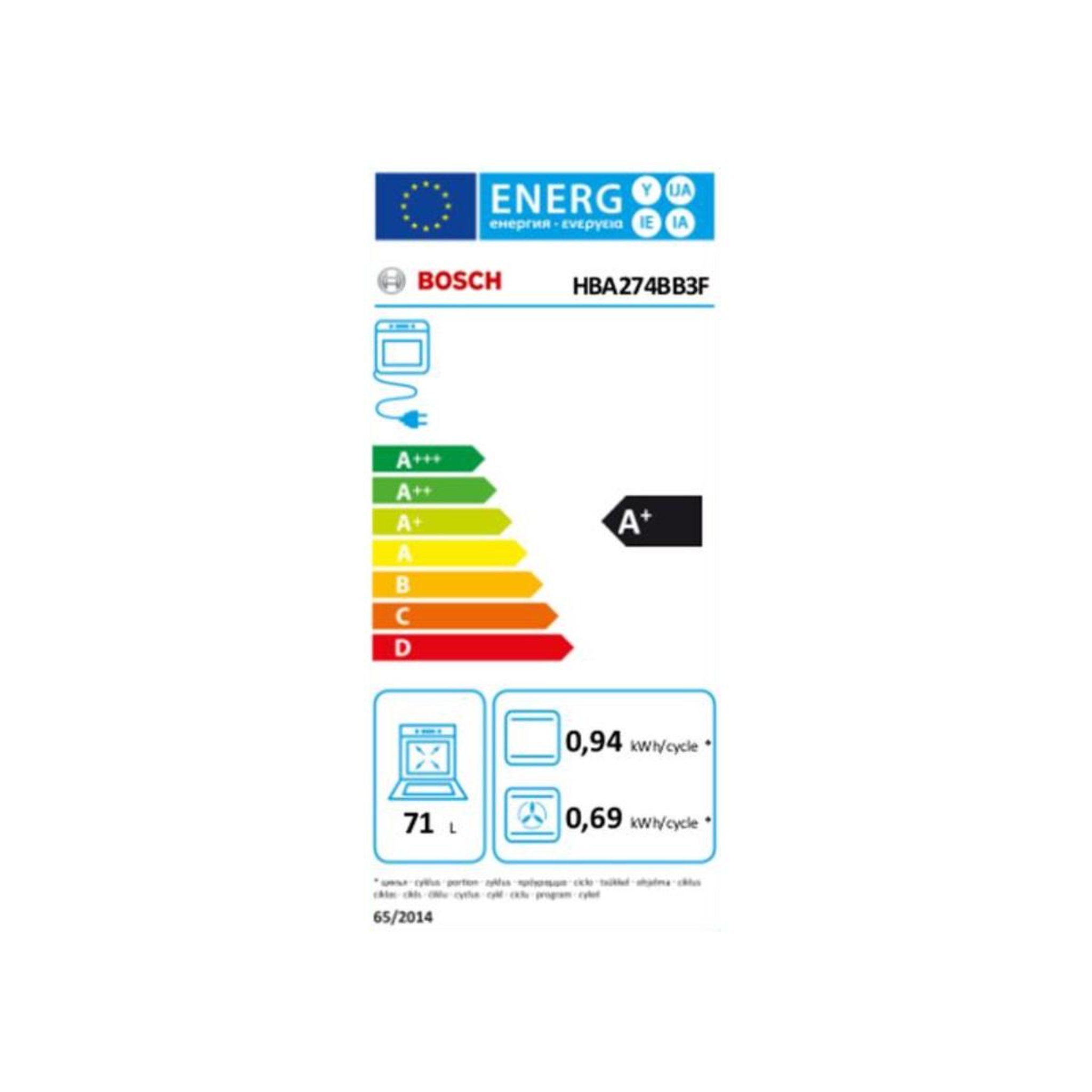Voir la diapositive 2 : BOSCH Four intégrable multifonction 71l 60cm noir - hba274bb3f