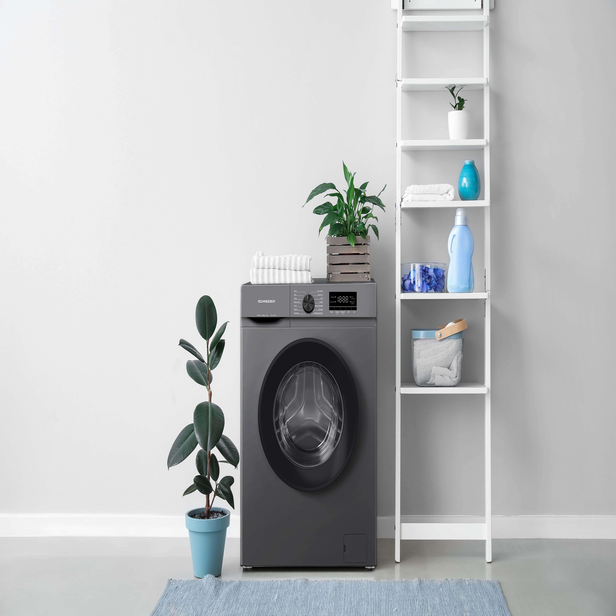 Voir la diapositive 5 : SCHNEIDER Lave linge frontal 8kg Silver - SCLLF128-SA