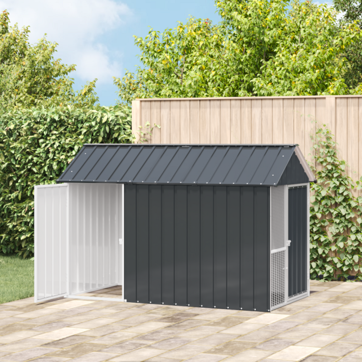 VIDAXL Aviary pour oiseaux Anthracite 112x215x141 cm Acier