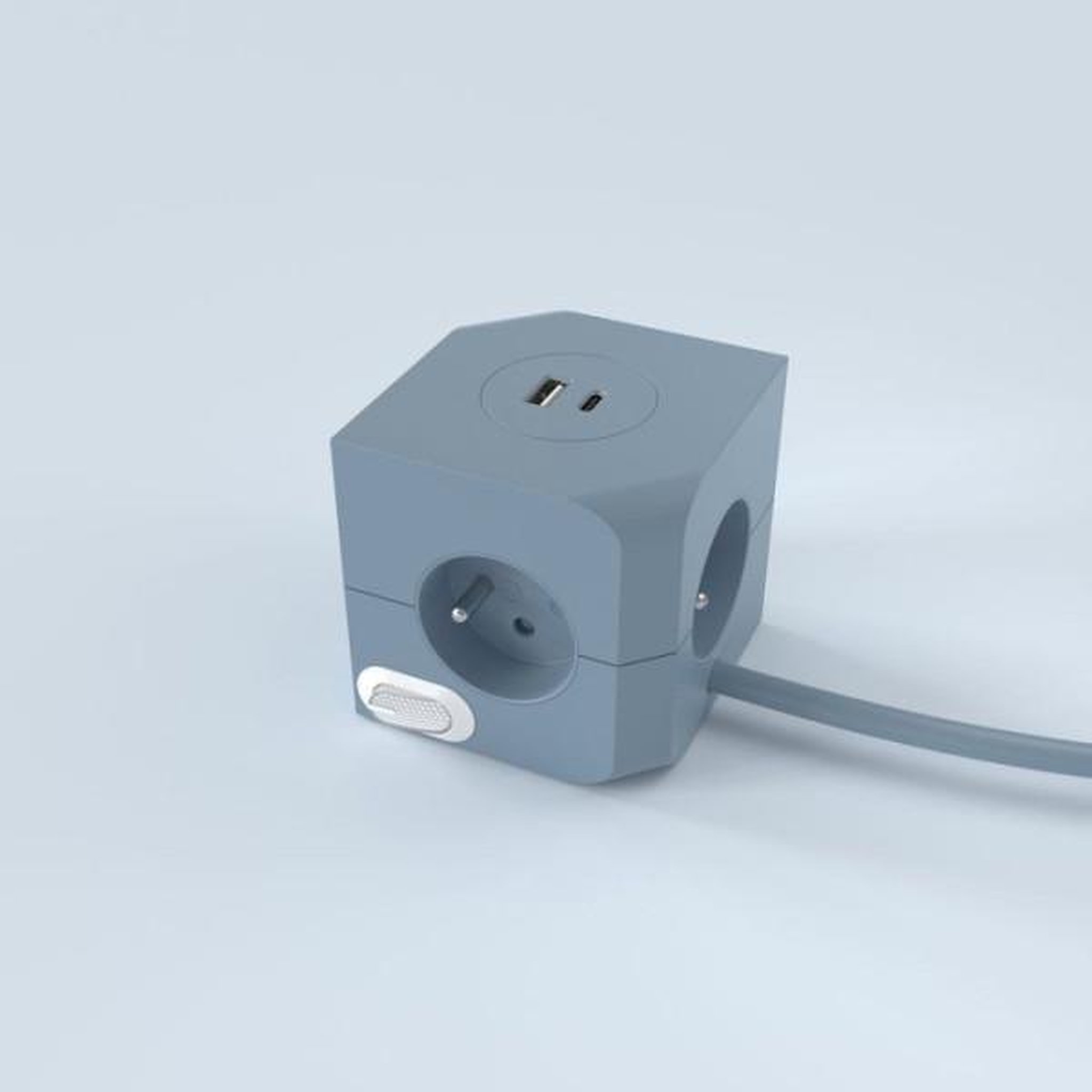 Voir la diapositive 2 : LINK2HOME Cube multiprise avec double port usb - link2home - 4 prises secteur 16a - 2 ports usb - 3680 w max - bleu