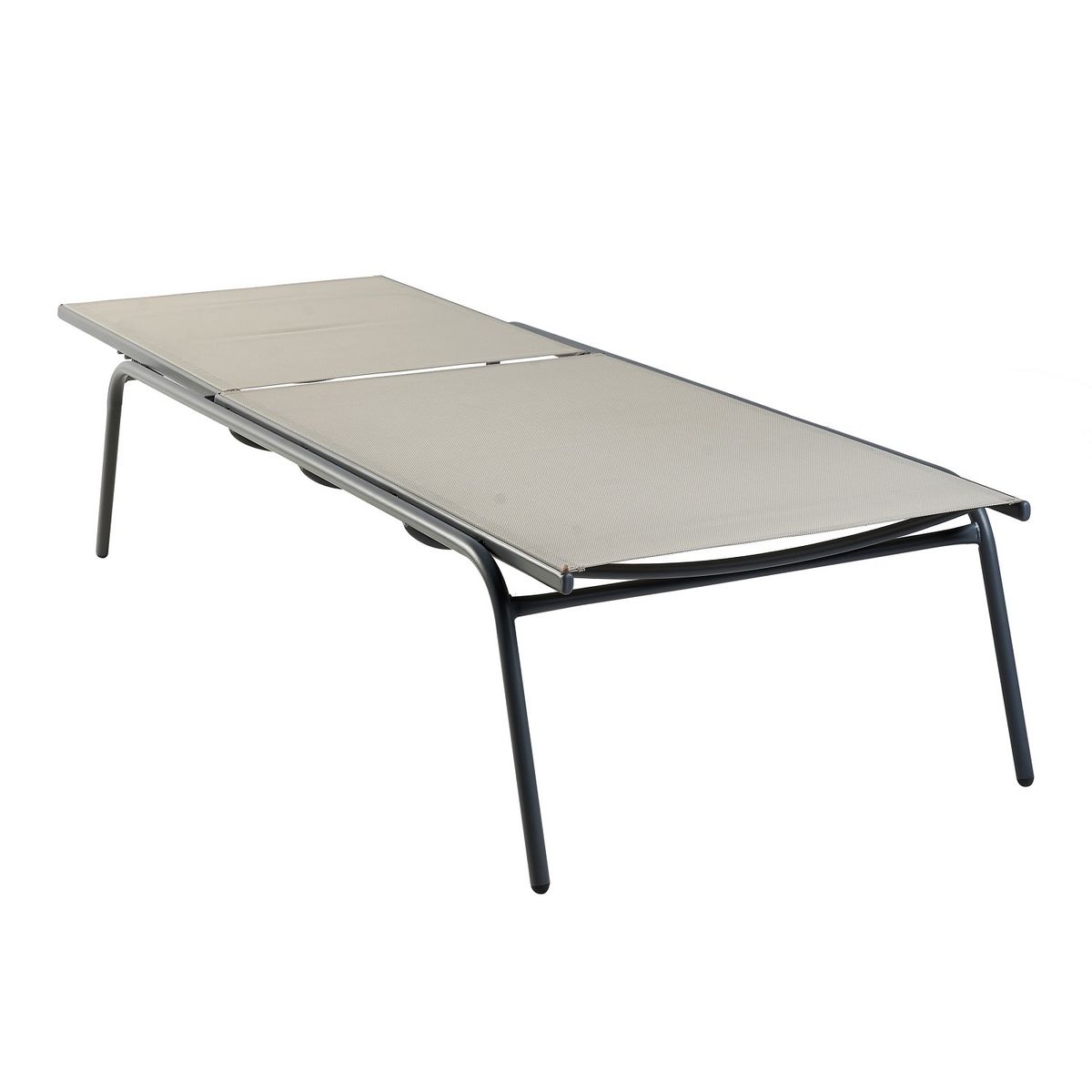 GARDENSTAR Bain de soleil XXL 4 positions acier STEEL