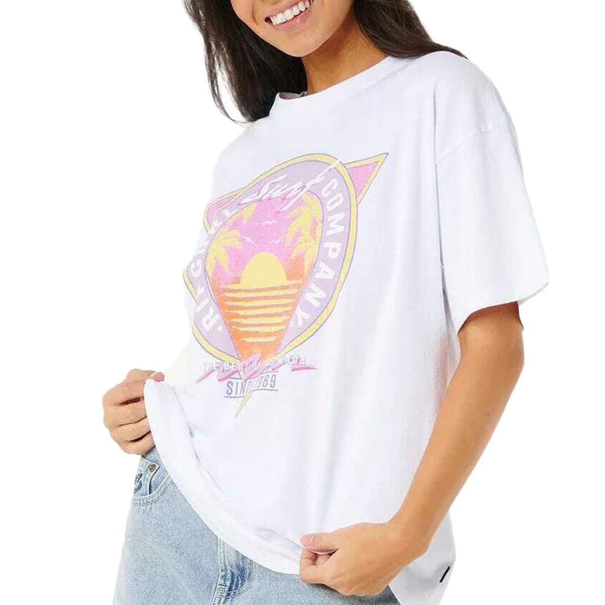 Rip Curl T-Shirt Blanc Femme Rip Curl Vedra. Coloris disponibles : Blanc