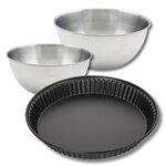 ZENKER Set pâtisserie avec moule à quiche Lorraine 30 cm, 2 bols à mixer et 1 spatule Zenker