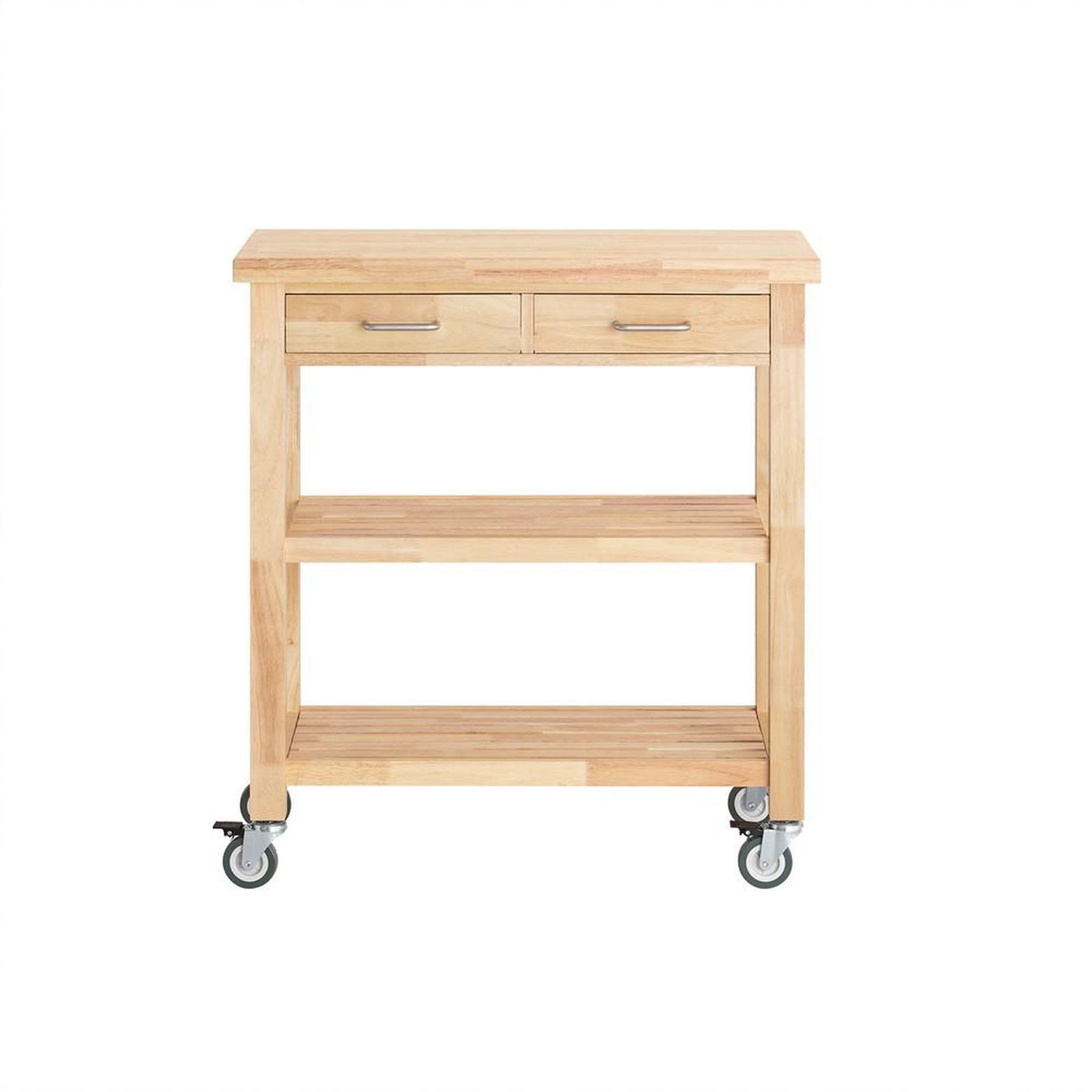 SOBUY Îlot de cuisine mobile avec tiroirs, couleur bois, 80x40x90 cm, fkw24-ii-n