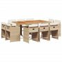 Voir la diapositive 2 : VIDAXL Ensemble a manger de jardin et coussins 11 pcs beige poly rotin