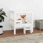 VIDAXL Lit pour chien Blanc 55,5x53,5x60 cm Bois de pin solide