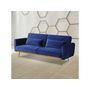 Voir la diapositive 2 : Habitat et Jardin Canapé Clic Clac en velours  Donia  - 203 x 81 x 83 cm - 3 places -  Bleu foncé