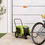 VIDAXL Remorque de velo pour animaux de compagnie vert et noir