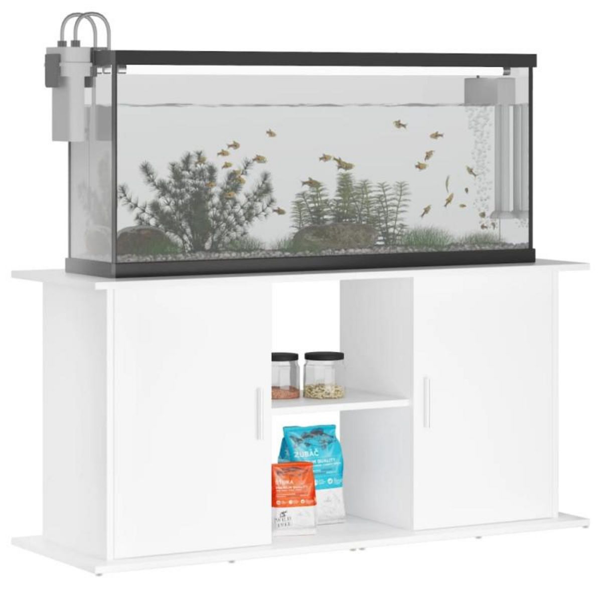 VIDAXL Support pour aquarium blanc 121x41x58 cm bois d ingénierie
