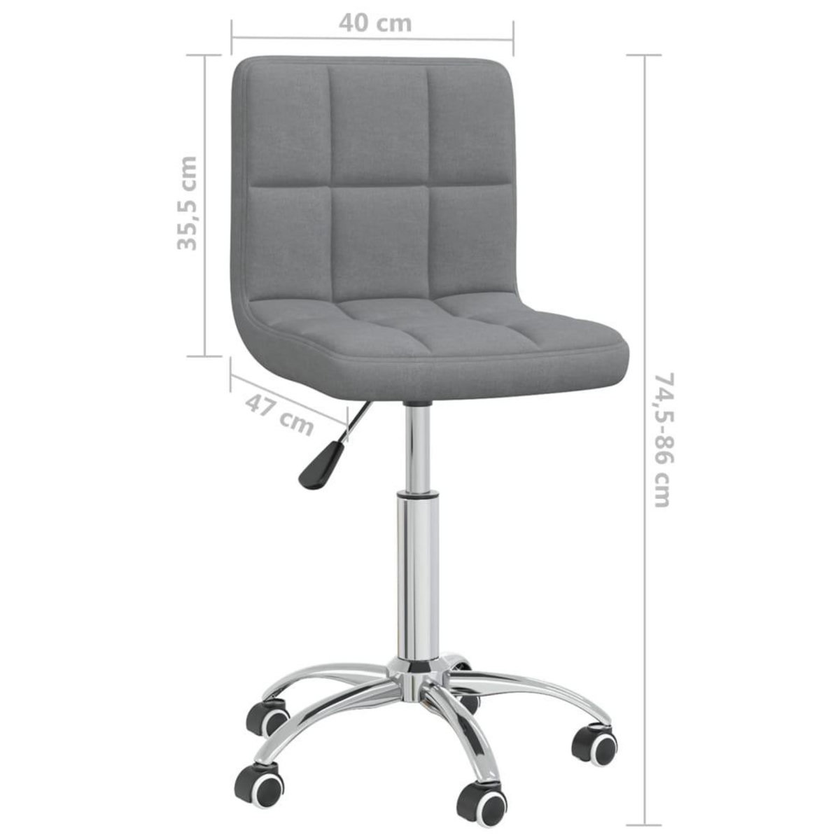VIDAXL Chaise pivotante de bureau Gris clair Tissu