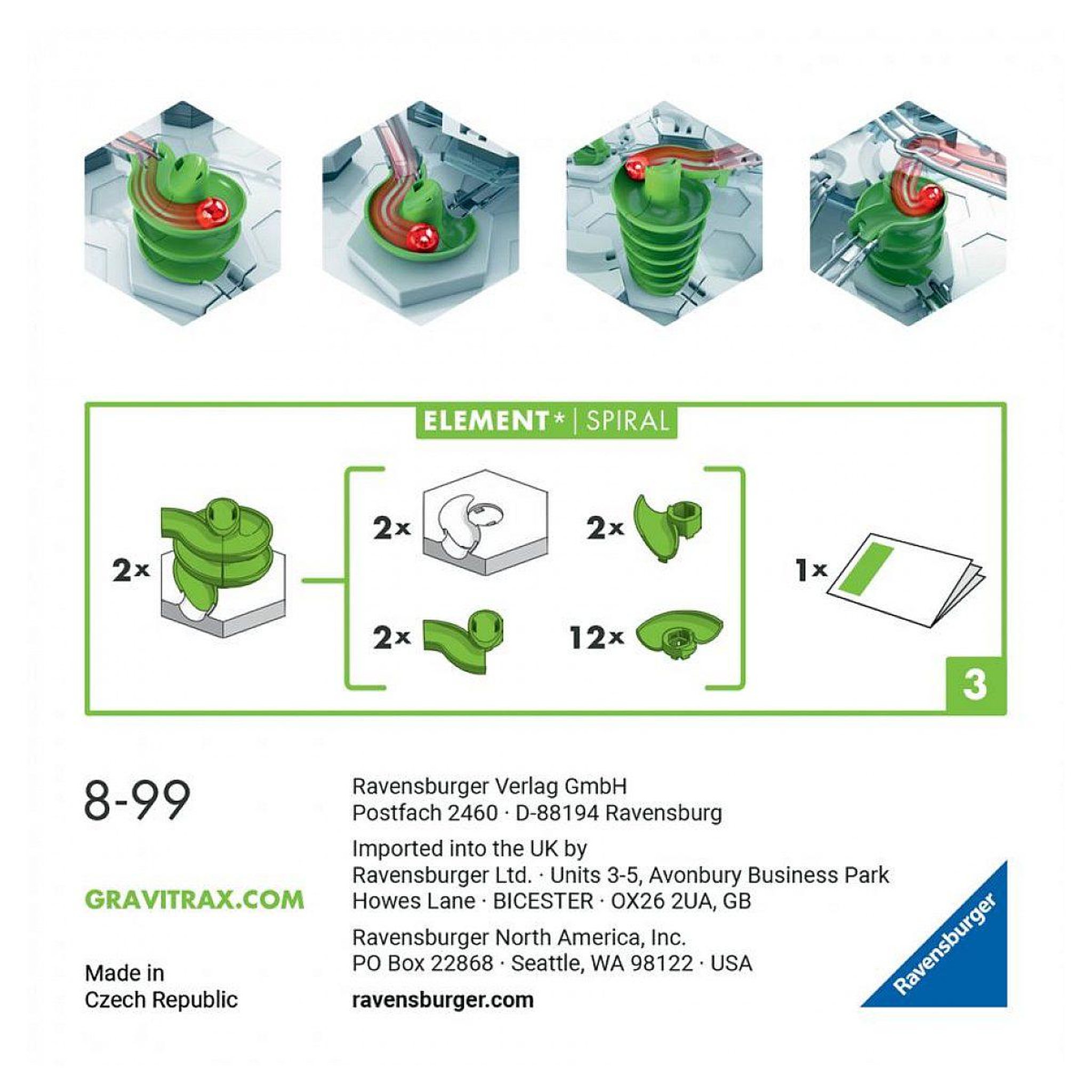 Voir la diapositive 2 : RAVENSBURGER Construction circuit bille Ravensburger GraviTrax Elément Spiral