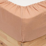 ATMOSPHERA Drap Housse en Gaze de Coton  Flora  160x200cm Rose