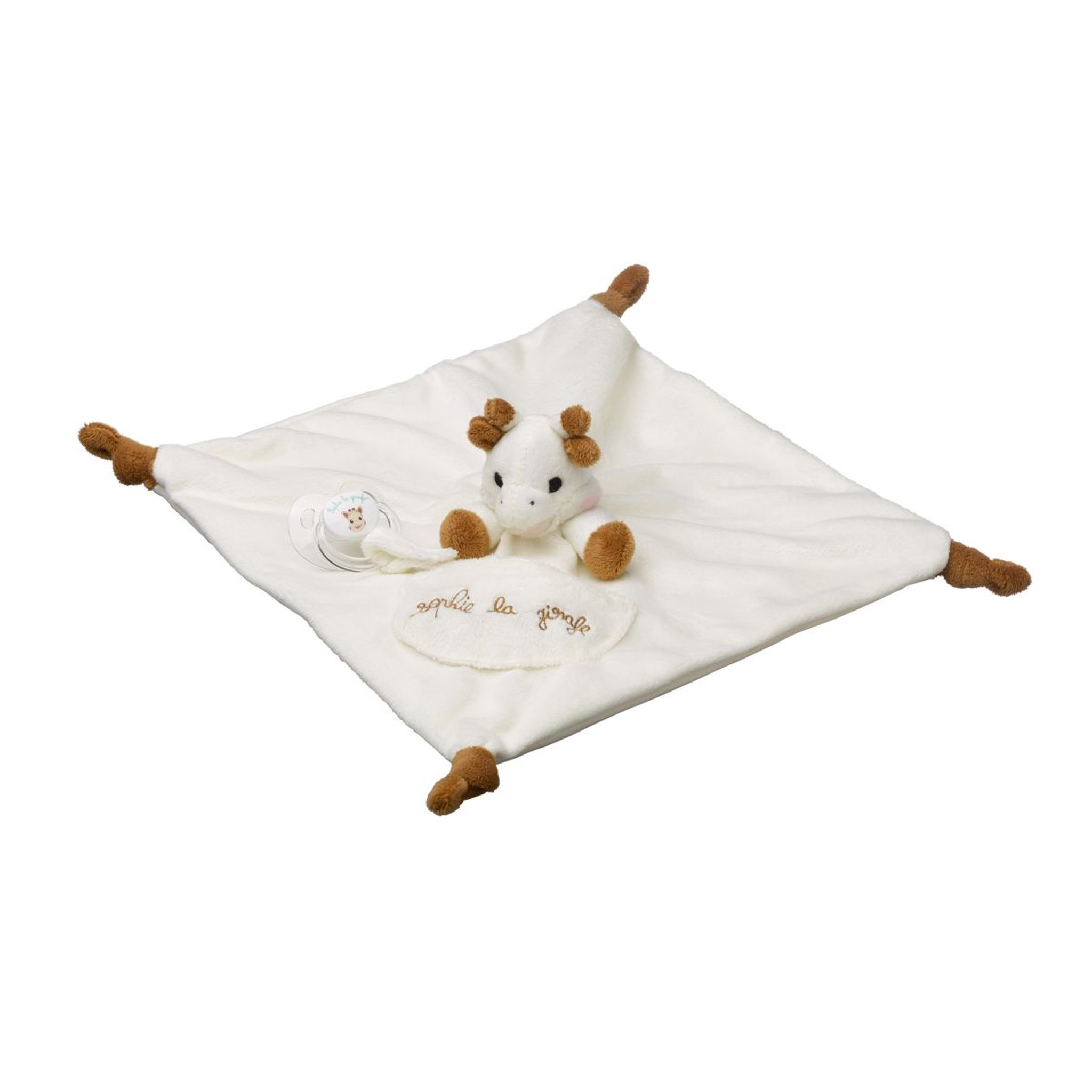VULLI Doudou avec attache-sucette Sophie la girafe