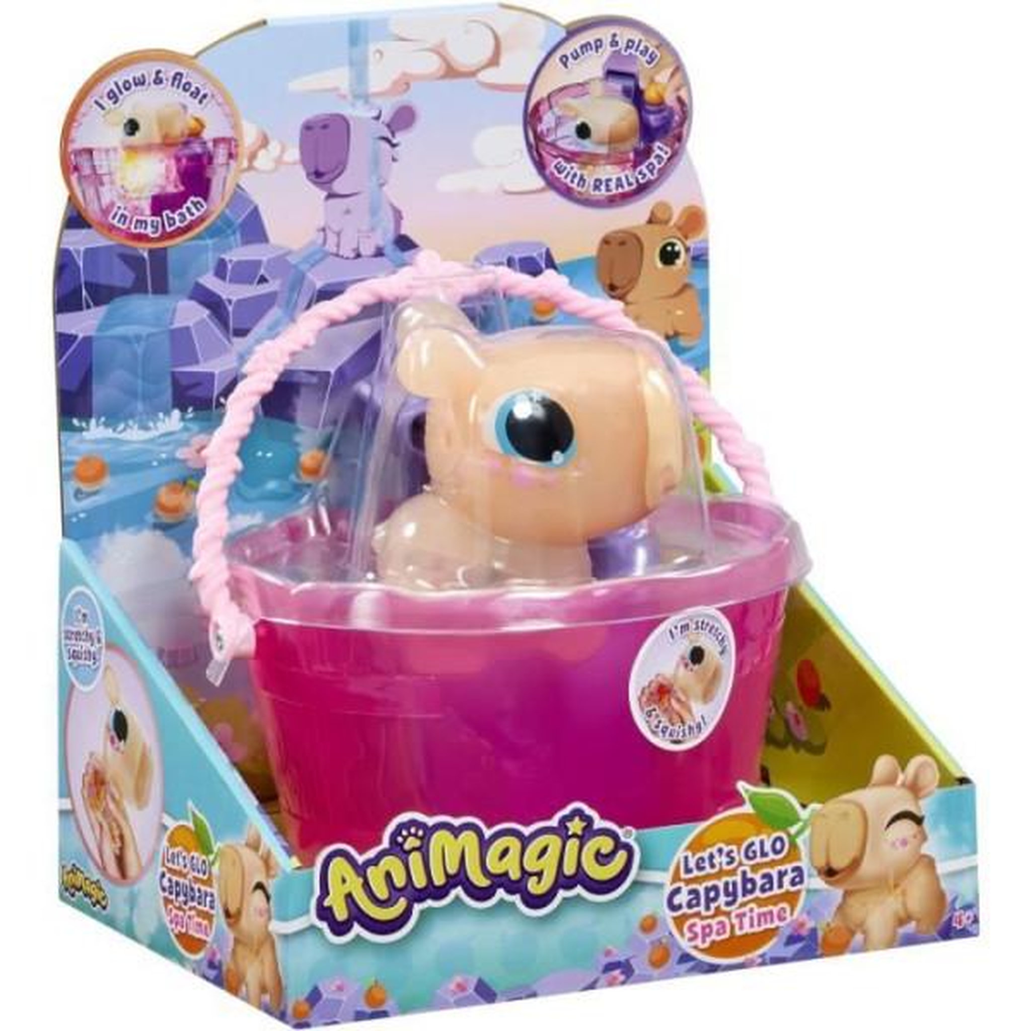 GOLIATH Animagic - GOLIATH - Let's Glo Capybara Spa Time - Animal intéractif - Marron