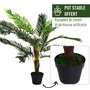 OUTSUNNY Outsunny Palmier artificiel hauteur 123 cm arbre artificiel décoration plastique fil de fer pot inclus vert