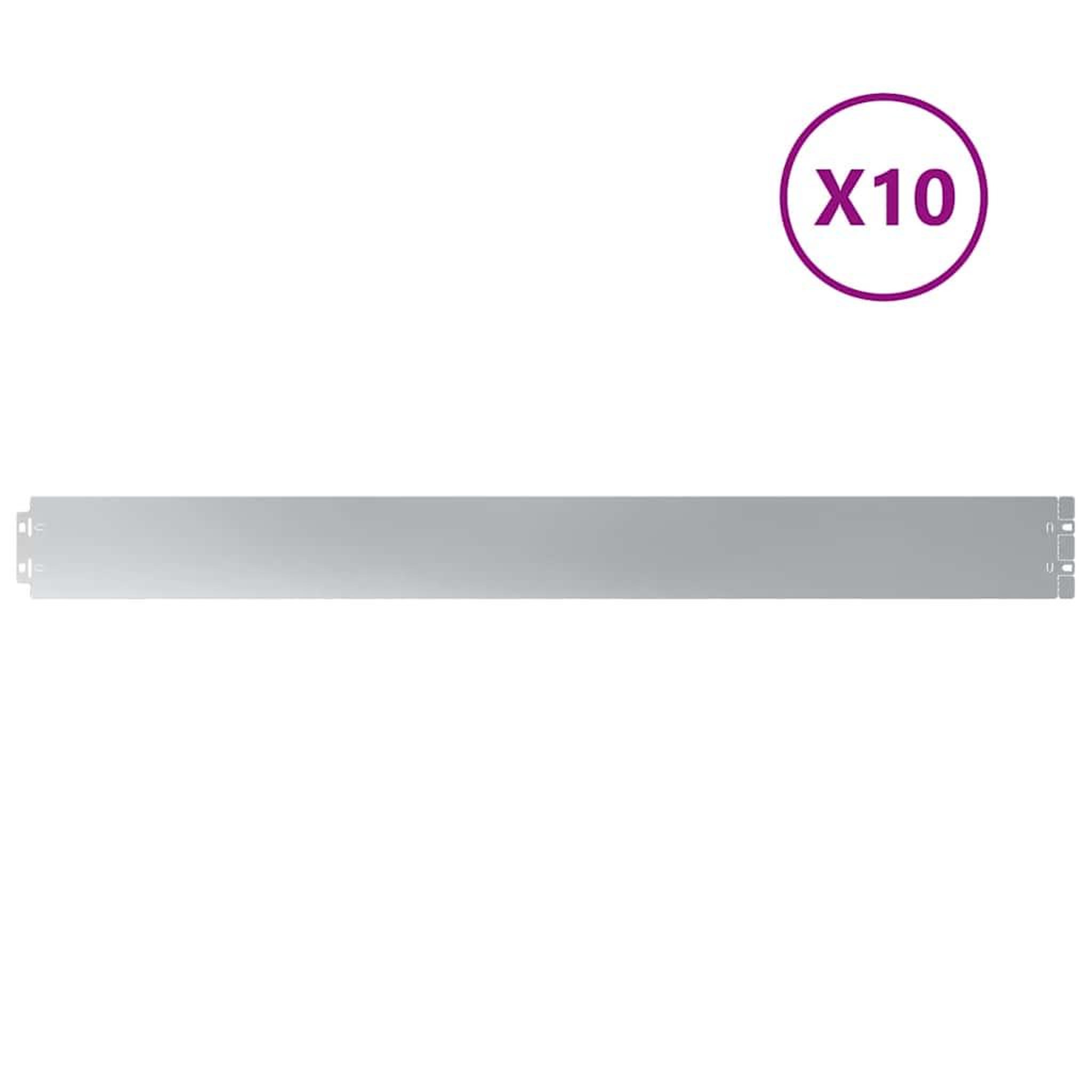 Voir la diapositive 2 : VIDAXL Bordures de pelouse 10 pcs 10x103 cm acier galvanise