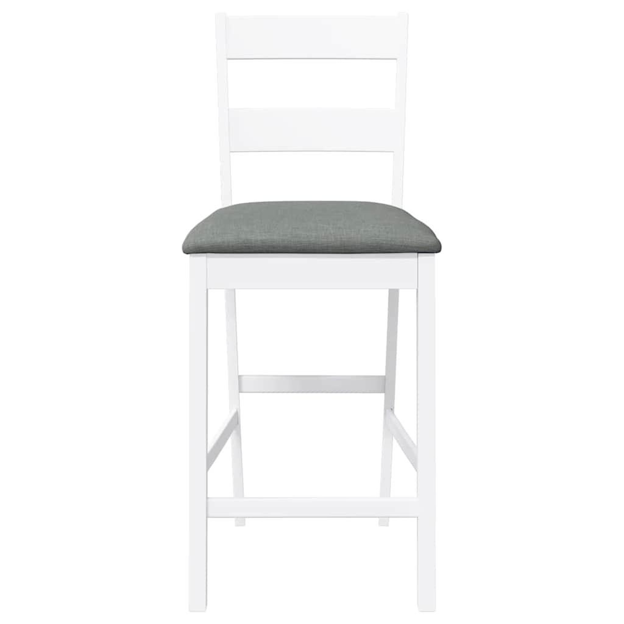 Voir la diapositive 5 : VIDAXL Tabourets de bar avec coussins 2 pcs blanc bois massif d'hevea