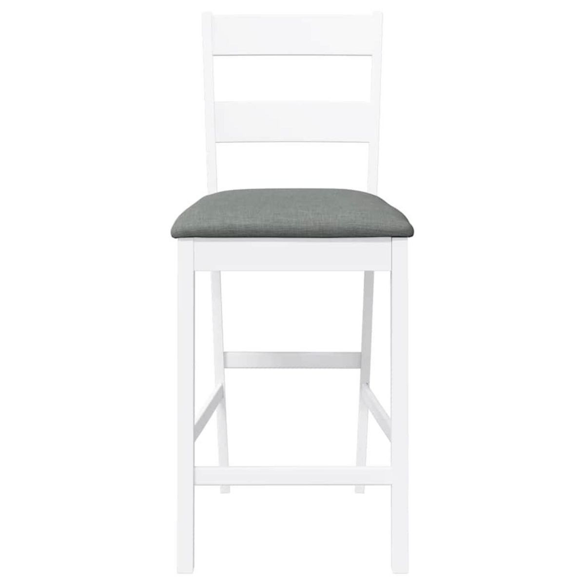 VIDAXL Tabourets de bar avec coussins 2 pcs blanc bois massif d'hevea