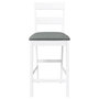 Voir la diapositive 5 : VIDAXL Tabourets de bar avec coussins 2 pcs blanc bois massif d'hevea