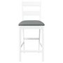 Voir la diapositive 5 : VIDAXL Tabourets de bar avec coussins 2 pcs blanc bois massif d'hevea