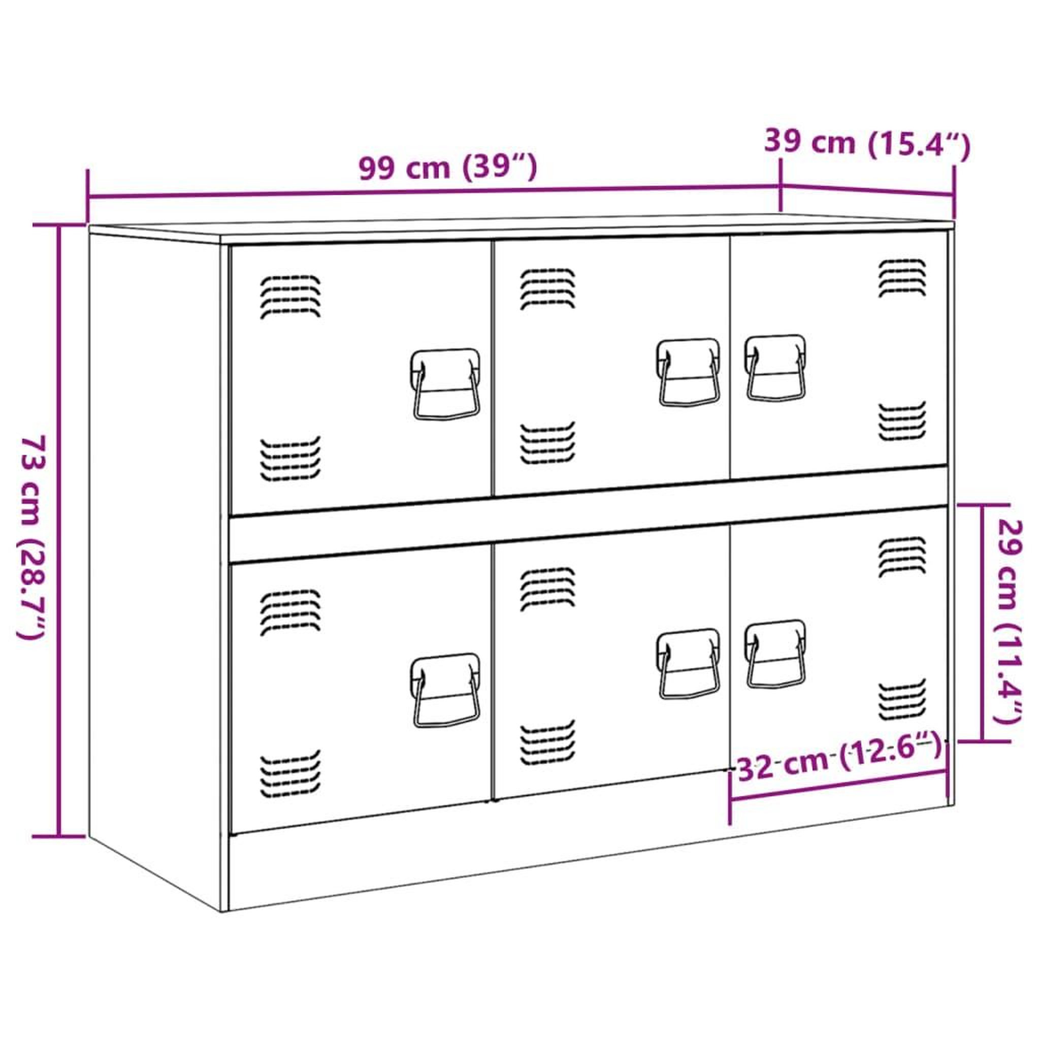 Voir la diapositive 6 : VIDAXL Buffet anthracite 99x39x73 cm acier