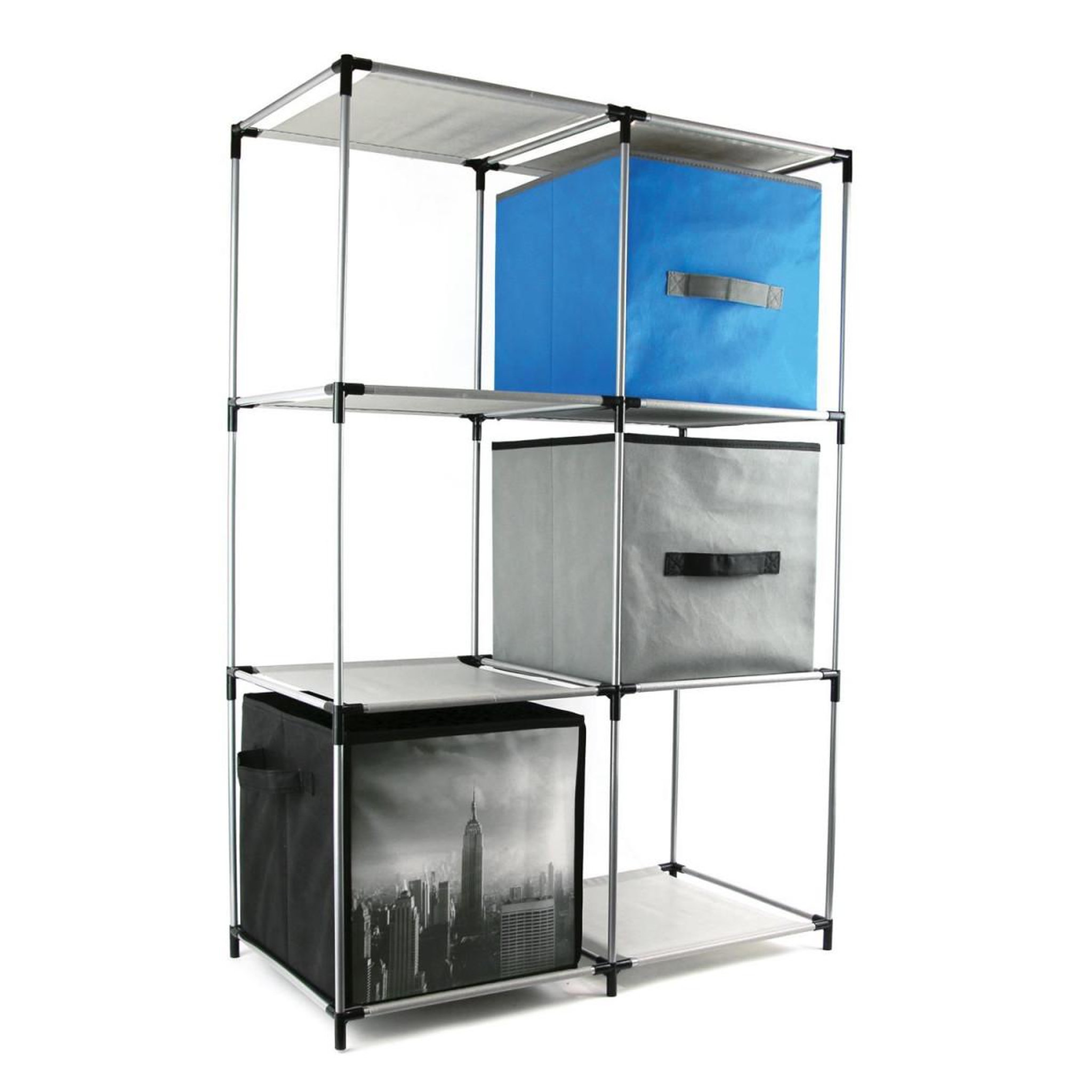 Voir la diapositive 2 : Paris Prix Étagère Design 6 Casiers  Mondo  102cm Gris