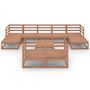 Voir la diapositive 3 : VIDAXL Salon de jardin 10 pcs marron miel bois de pin massif