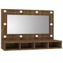 Voir la diapositive 3 : VIDAXL Armoire à miroir avec LED Chêne marron 90x31,5x62 cm