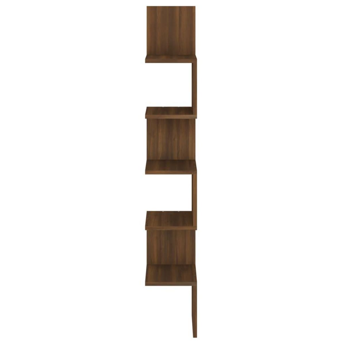 VIDAXL Etagere d'angle murale Chene brun 20x20x127,5cm Bois ingenierie