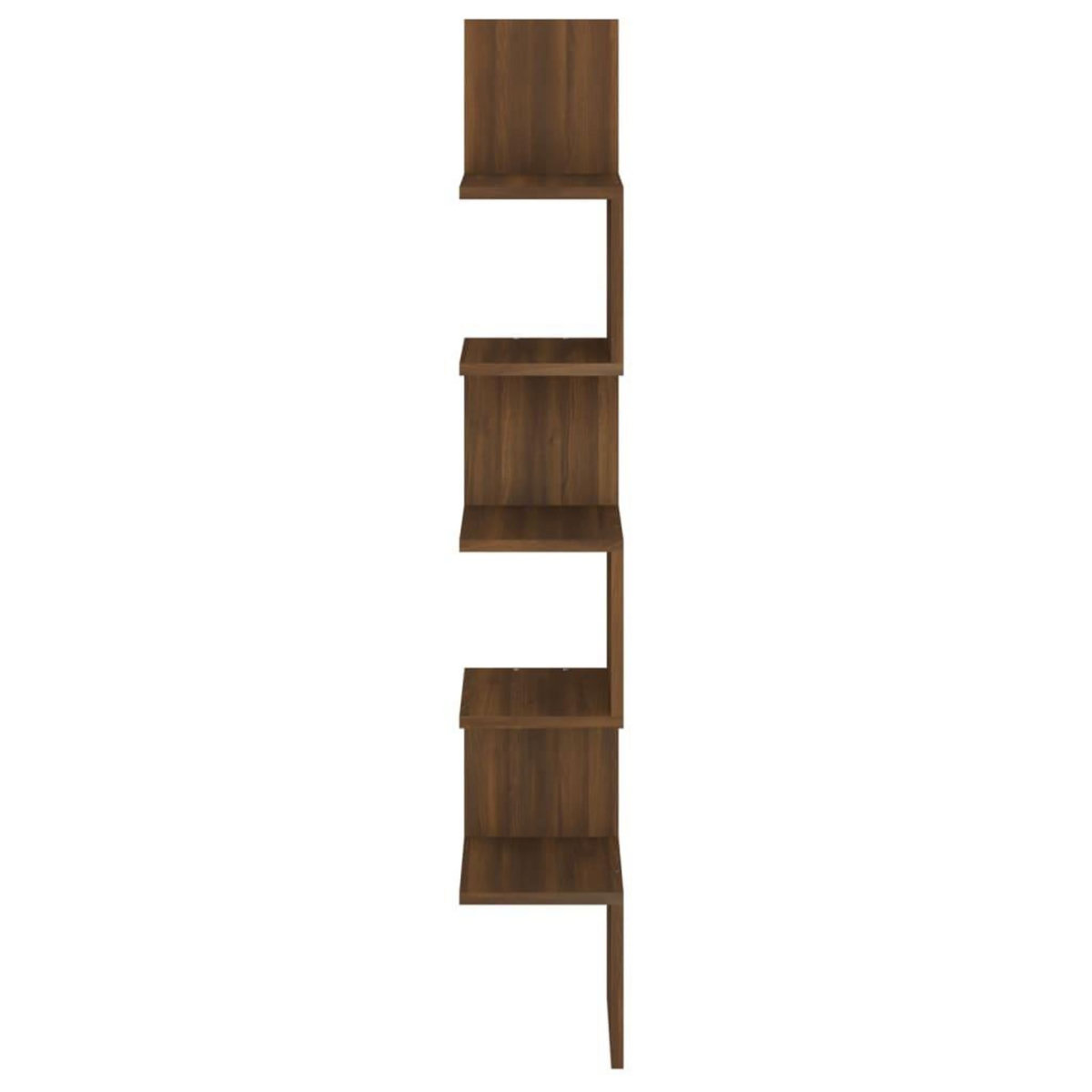 VIDAXL Etagere d'angle murale Chene brun 20x20x127,5cm Bois ingenierie
