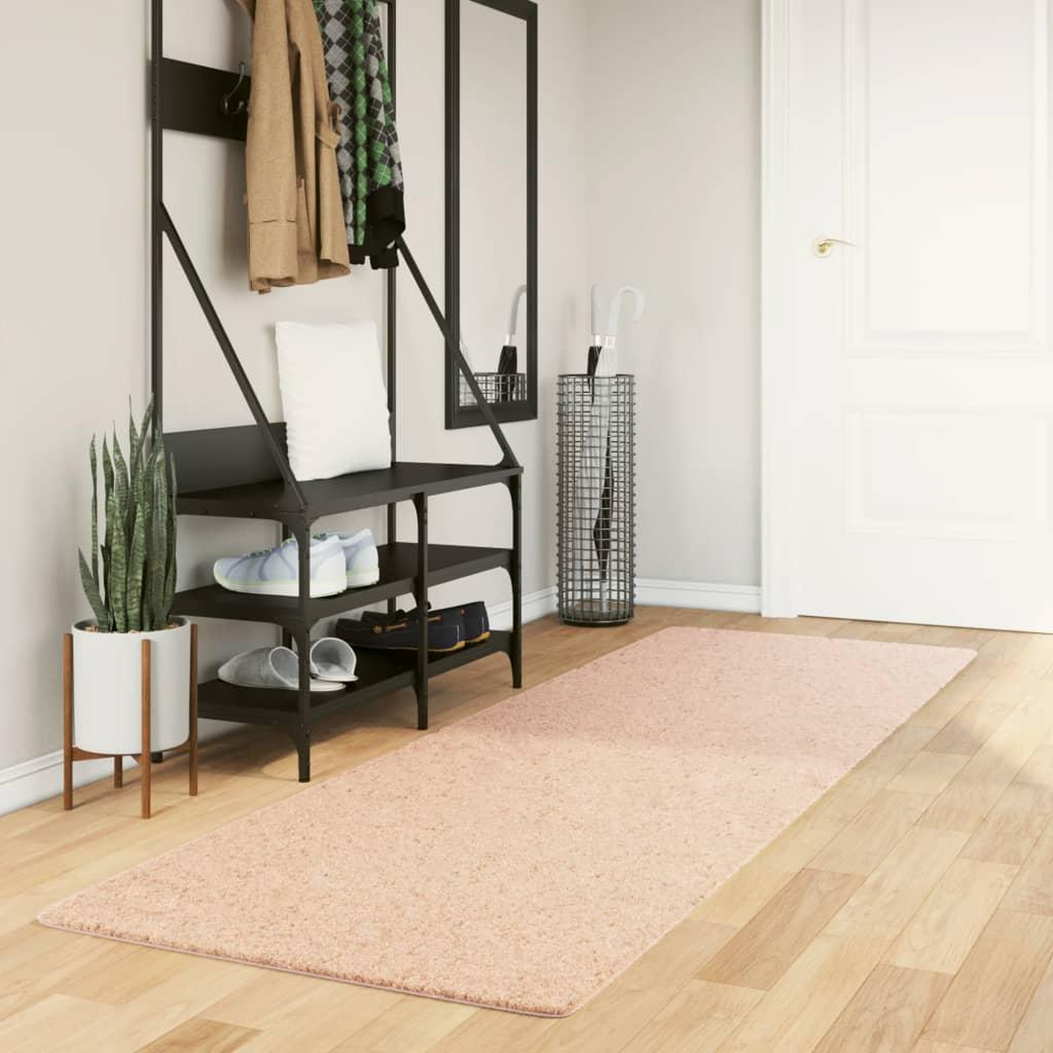 VIDAXL Tapis HUARTE a poils courts doux lavable rouge clair 80x250 cm