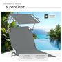 Voir la diapositive 4 : tectake Transat en acier pliable gris