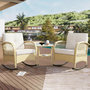 Voir la diapositive 4 : MERAX Salon de jardin 2 places avec 2 fauteuils bascule et table verre trempé