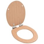 VIDAXL Siege de toilette MDF Couvercle a fermeture en douceur Bambou