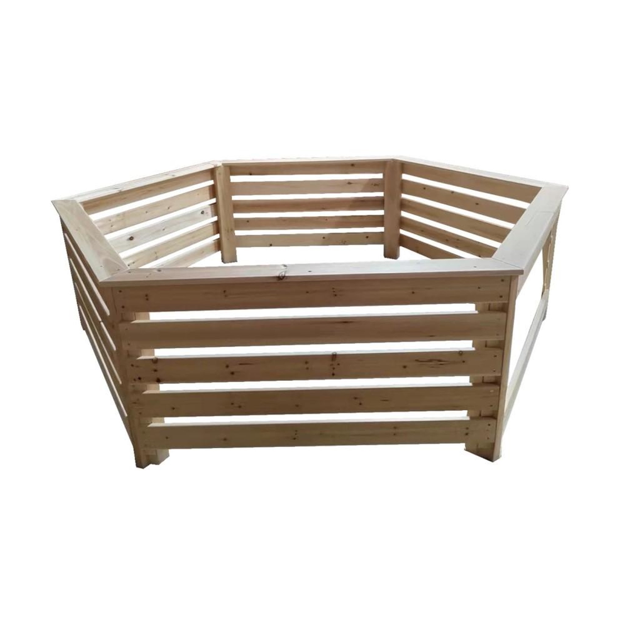 CENTRALE BRICO Habillage bois hexagonal - 2,63 x 2,09 x 0,71 m - spas et piscines