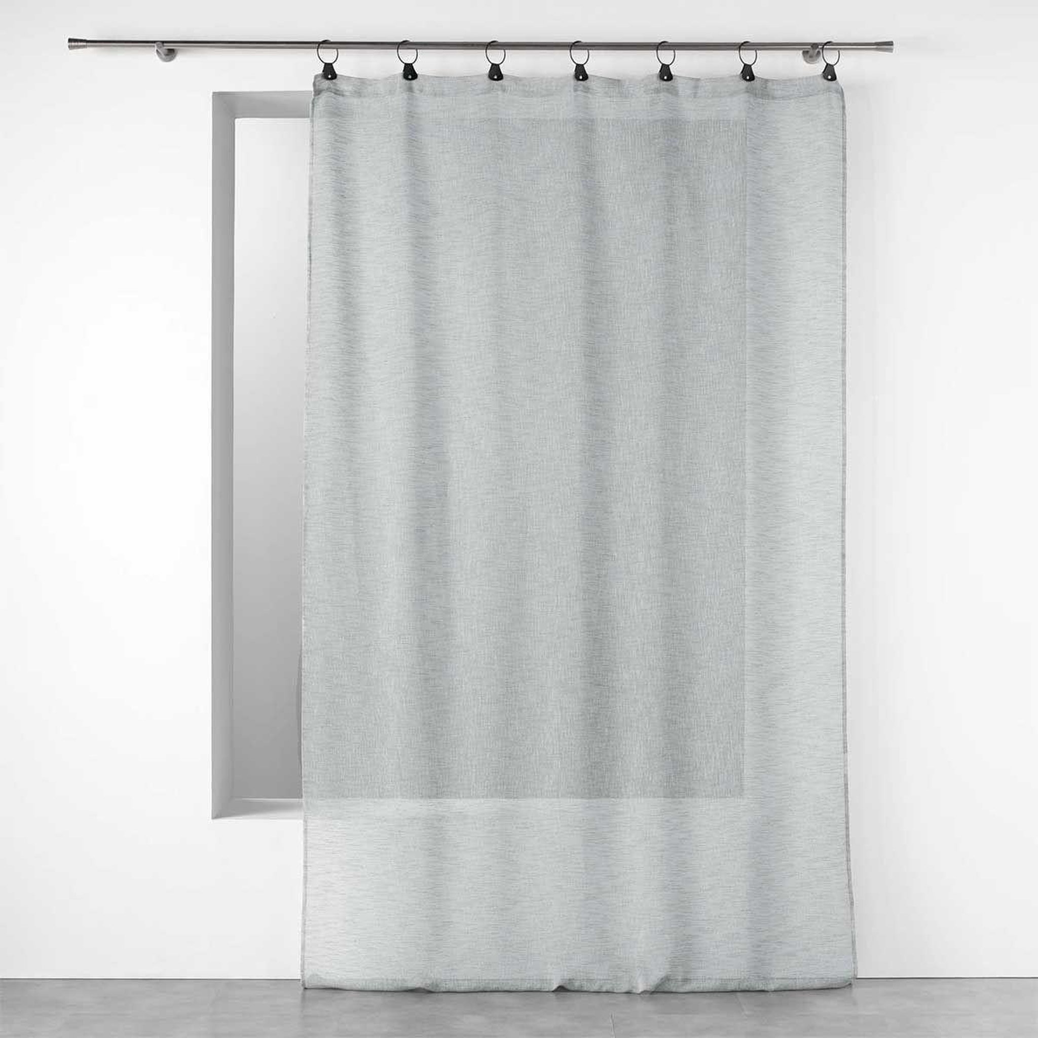Douceur d'Intérieur Rideau voilage à anneaux  linka  140x240cm gris