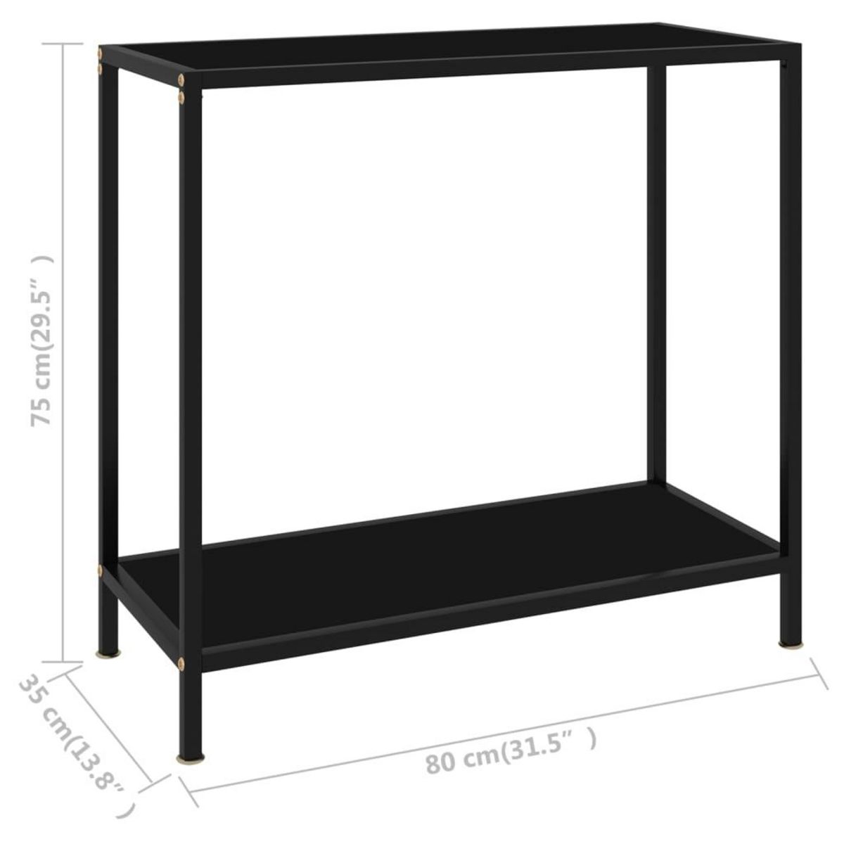 VIDAXL Table console Noir 80x35x75 cm Verre trempe