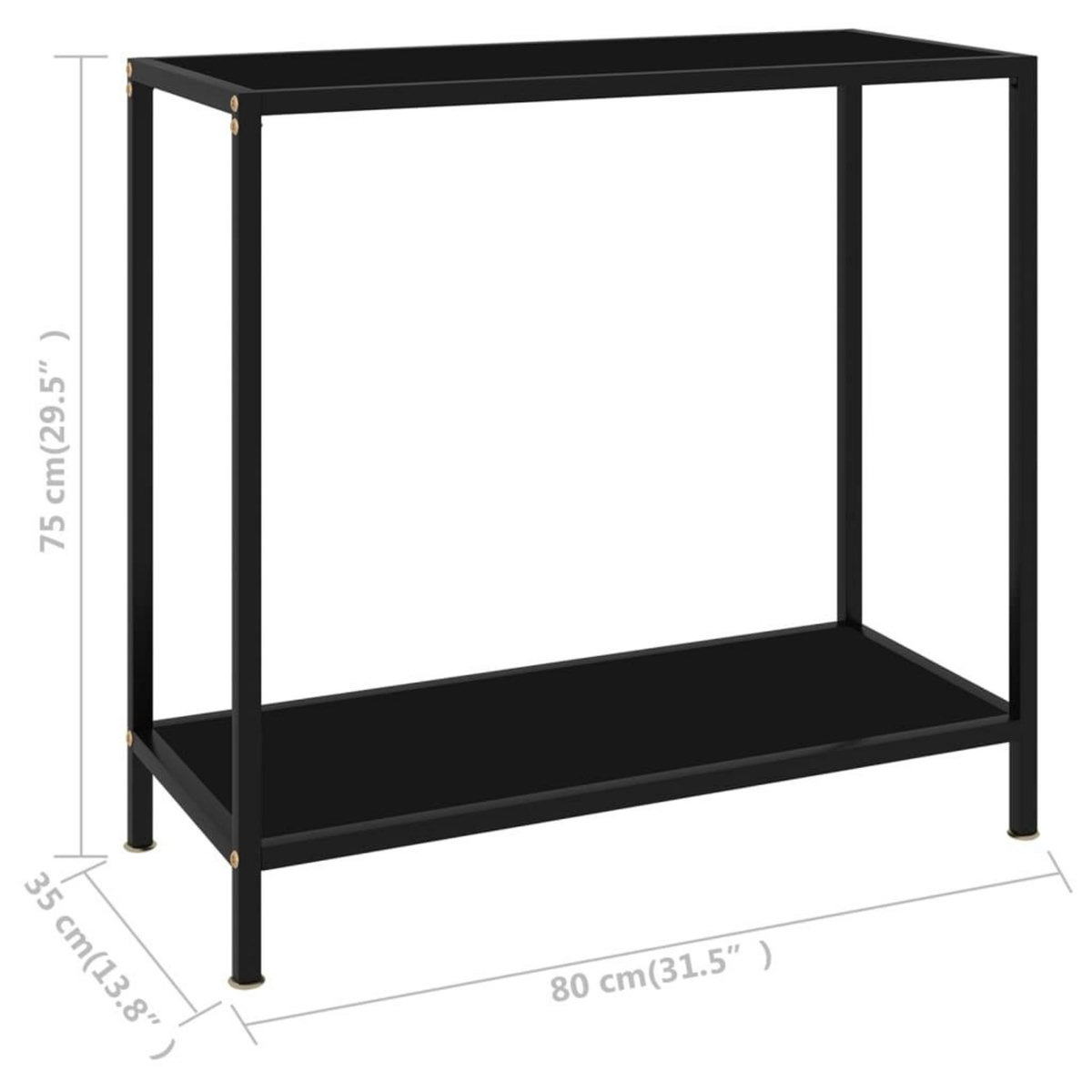 VIDAXL Table console Noir 80x35x75 cm Verre trempe