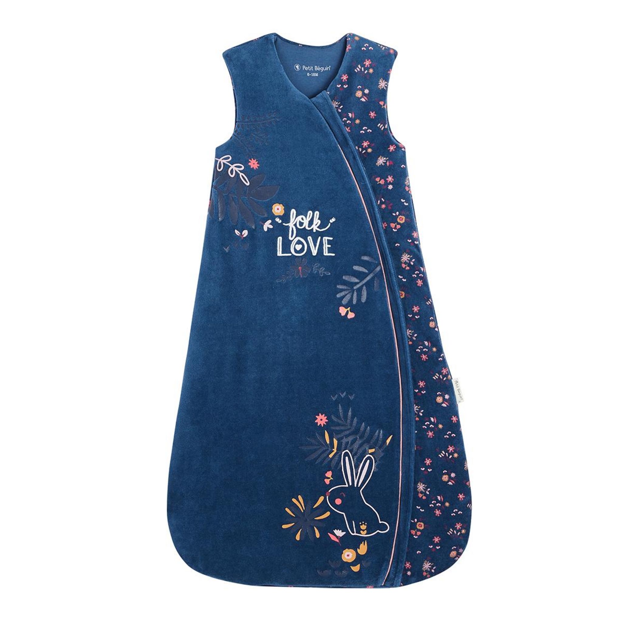 Gigoteuse D'hiver Pour Bébé En Velours Chincha Et Molleton - Design 2-en-1, TOG 3, Manches Amovibles - Rose Poudré/écru