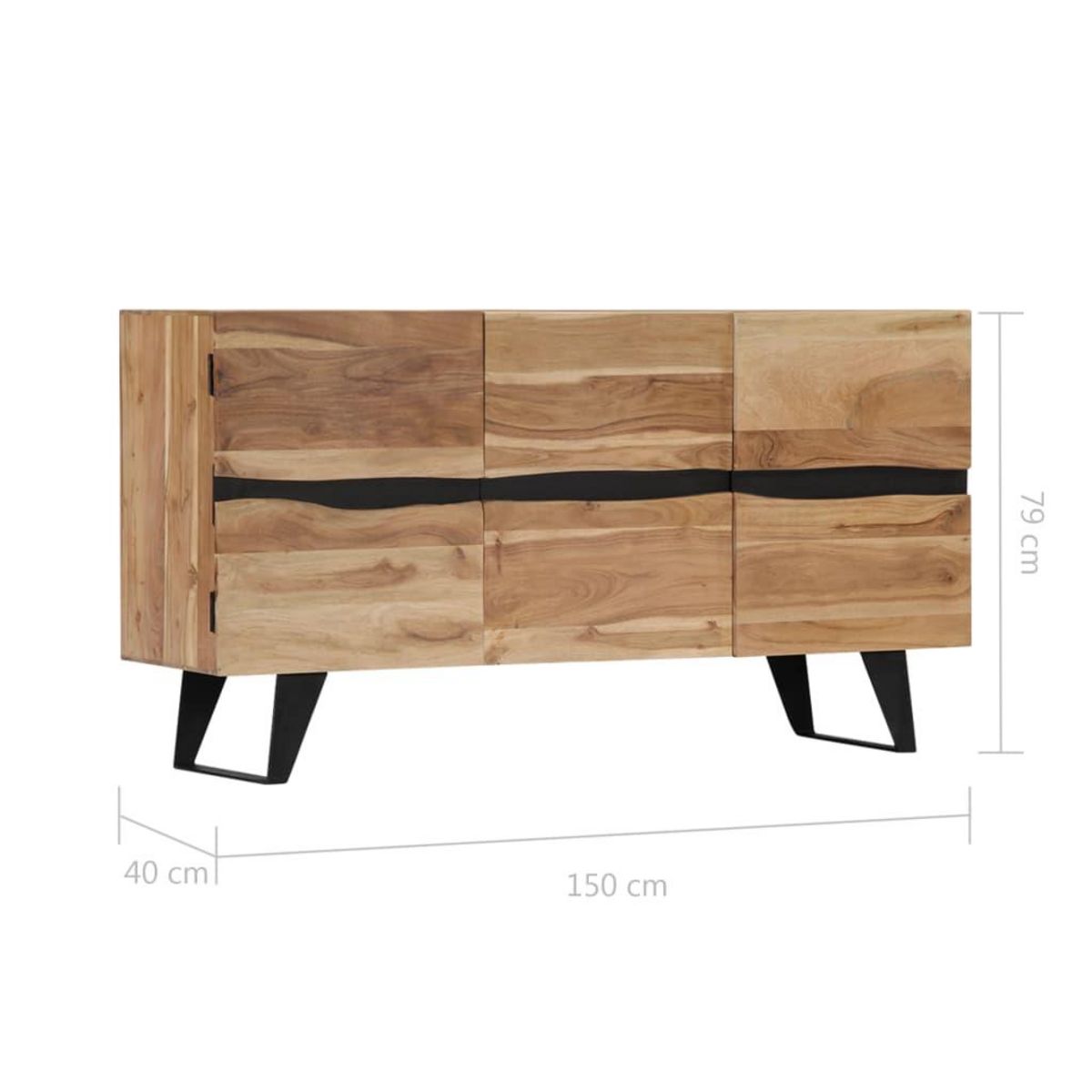 VIDAXL Buffet 150x40x79 cm Bois d'acacia massif
