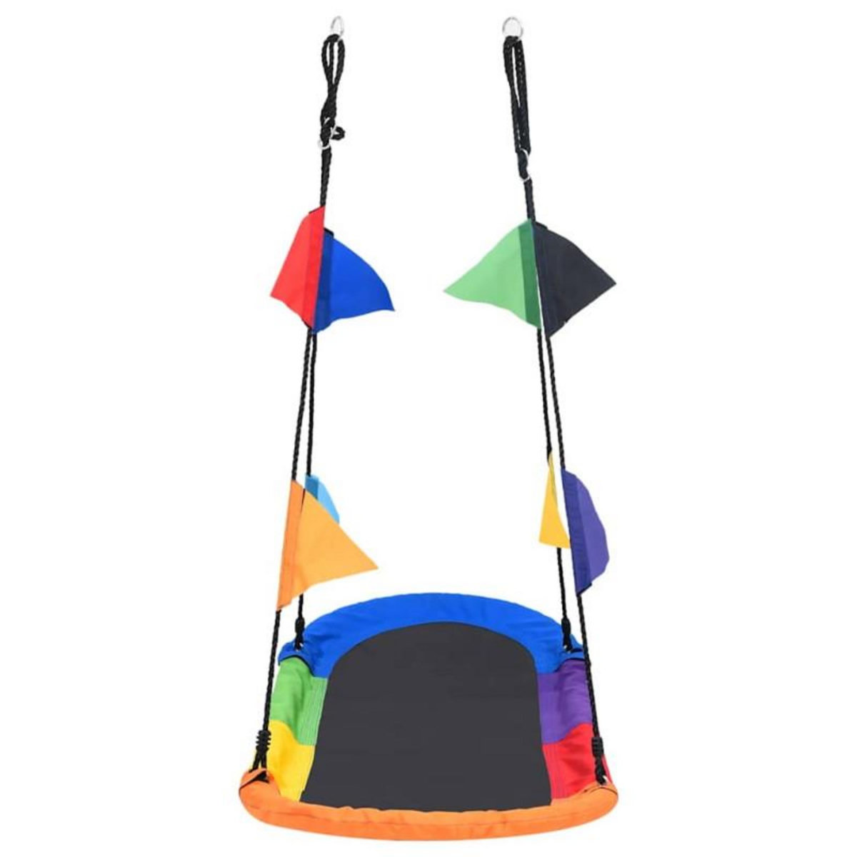 VIDAXL Balançoire nid d oiseau avec fanions 165x70 cm