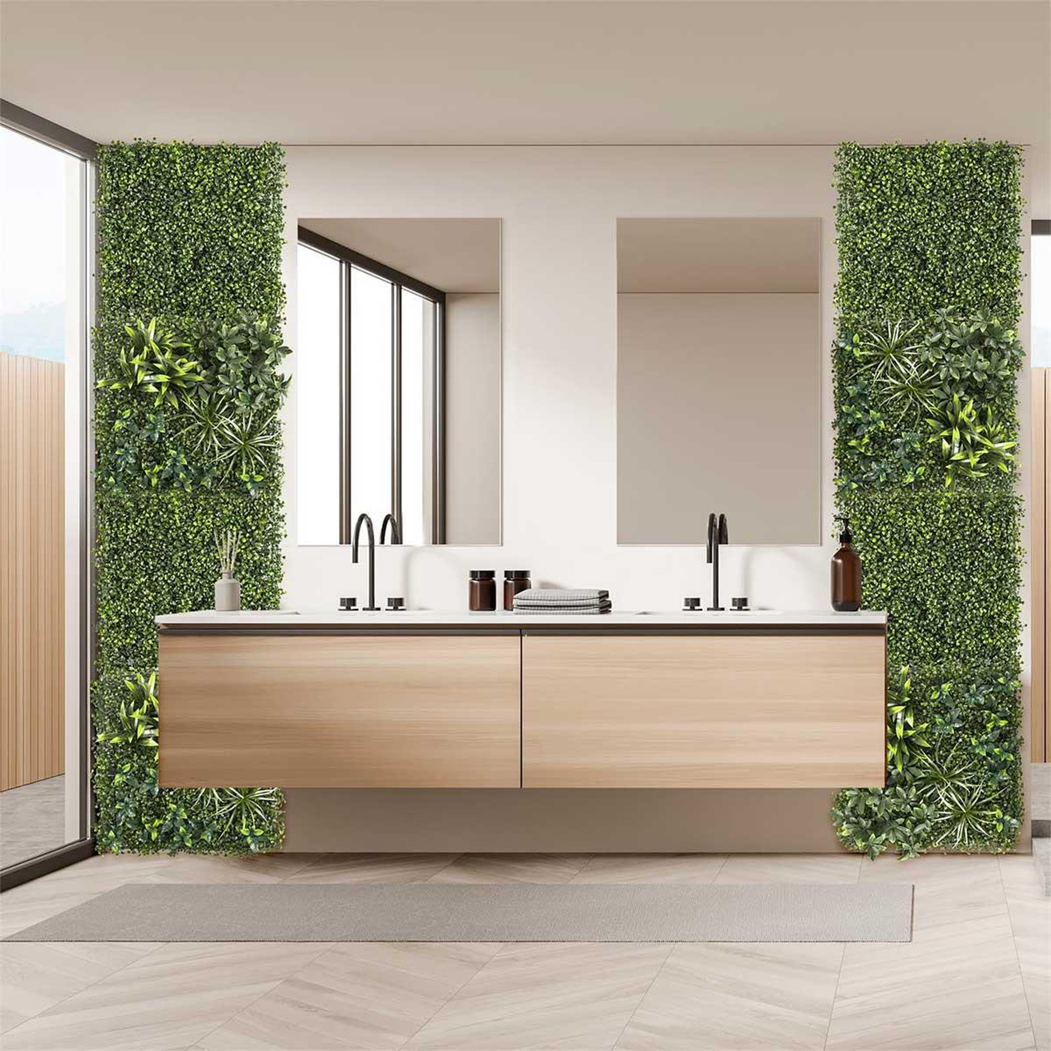 Voir la diapositive 6 : The Home Deco Factory Mur végétal artificiel  panache  50x50cm vert