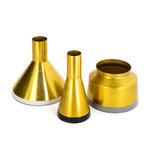 Paris Prix Lot de 3 Vases Déco  Culture  16cm Blanc & Or