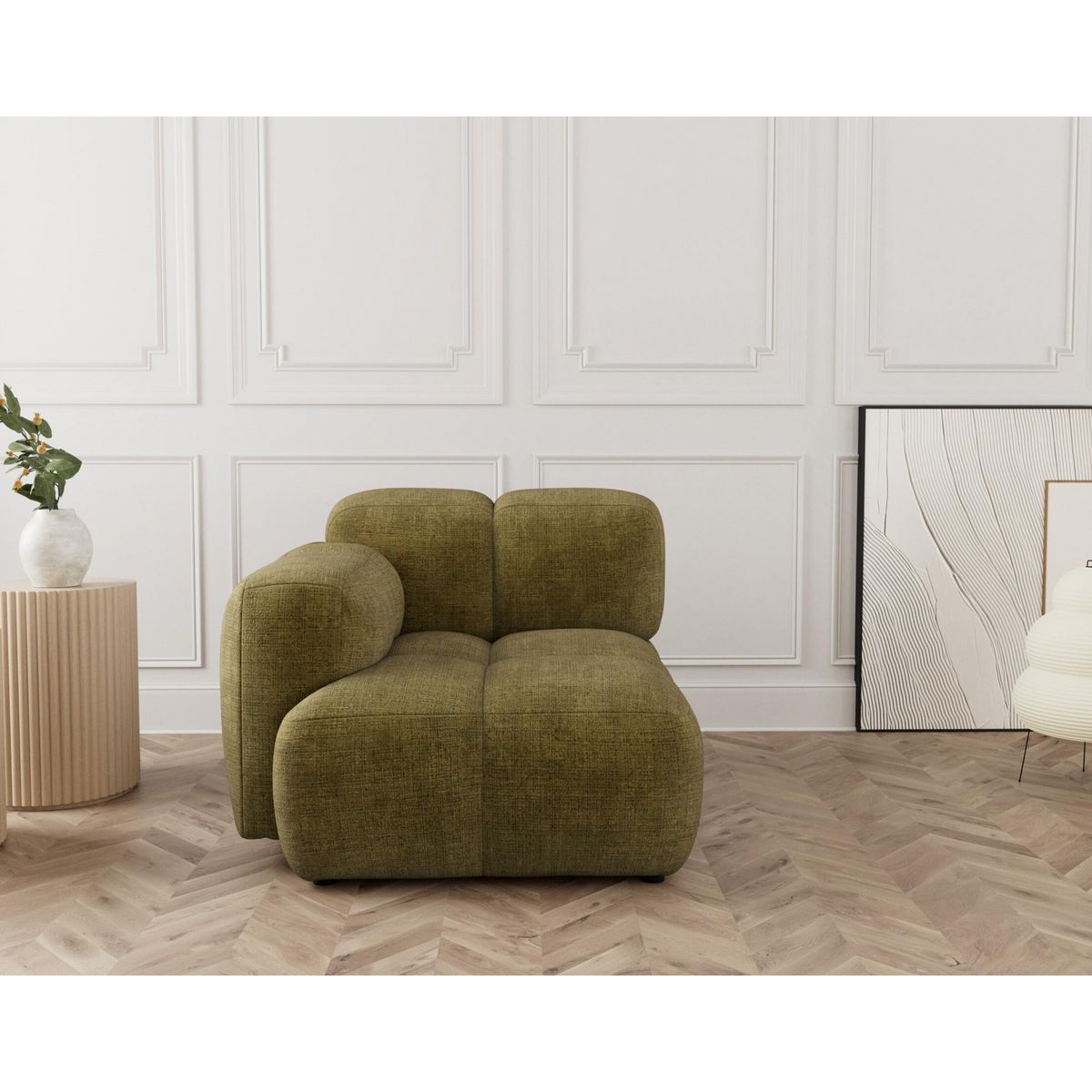 LISA DESIGN Grace - module d'assise gauche en velours texturé