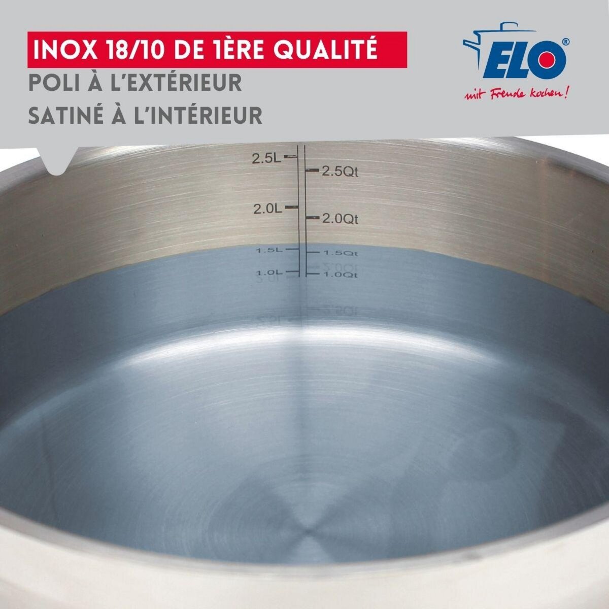 ELO Ensemble de 3 Poêles de cuisson 24, 28 et 32 cm et 2 faitouts 12 et 20 cm Elo Profi Citrin
