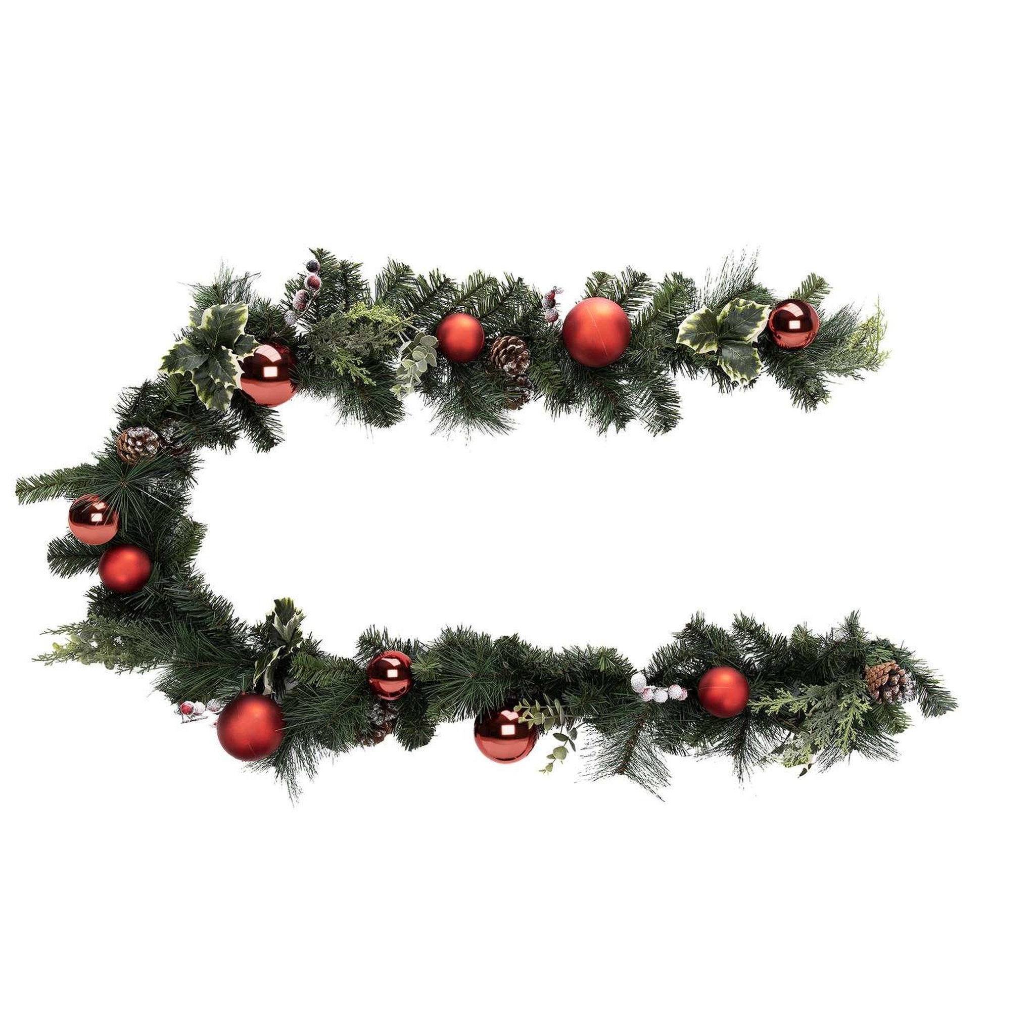 Voir la diapositive 1 : ATMOSPHERA Guirlande de Noël Rêve de Sapin L. 2 M - Vert et rouge